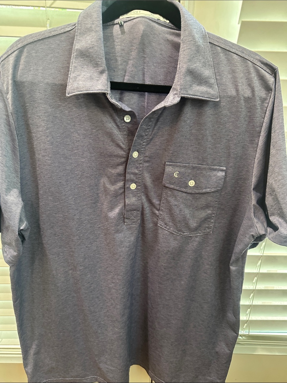 Criquet men’s Heather Navy Polo Shirt with pocket. Size XL